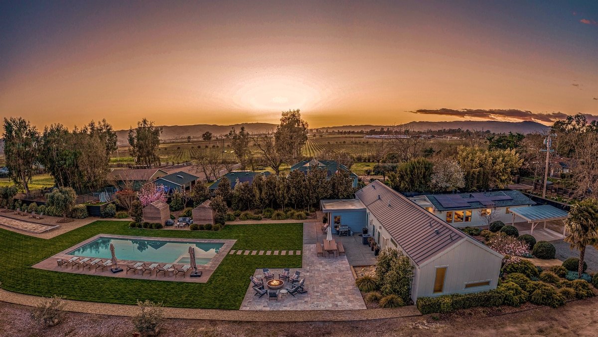Boho Mod Farmhouse Estate Sonoma Pool Spa Bocce Cl