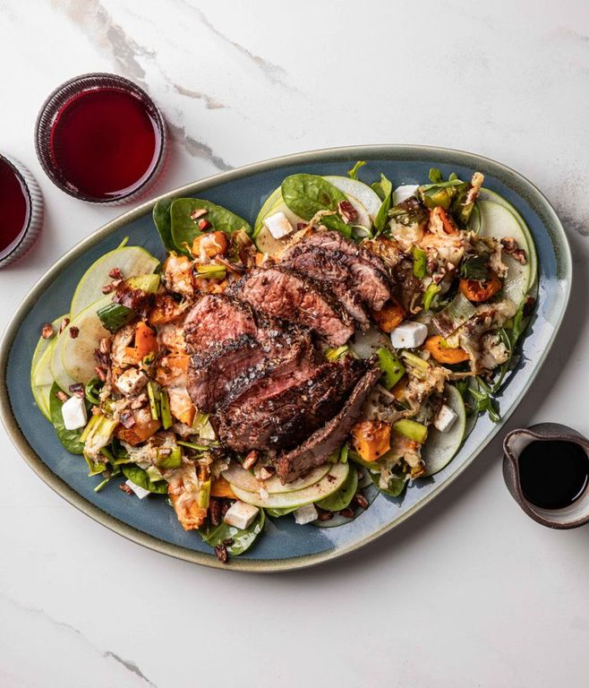 Photo of Tangy Apple Salad & Ostrich Steak