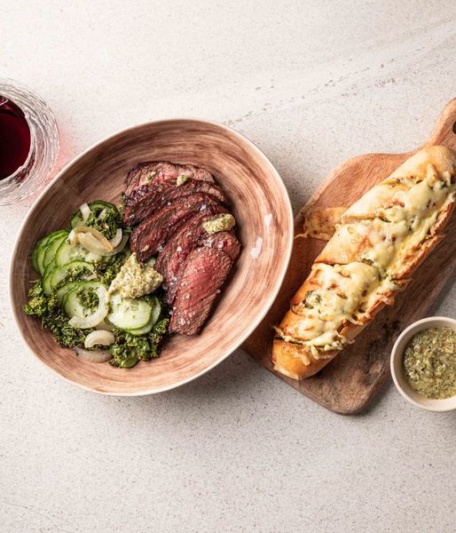 Photo of Chimichurri Garlic Bread & Beef Sirloin