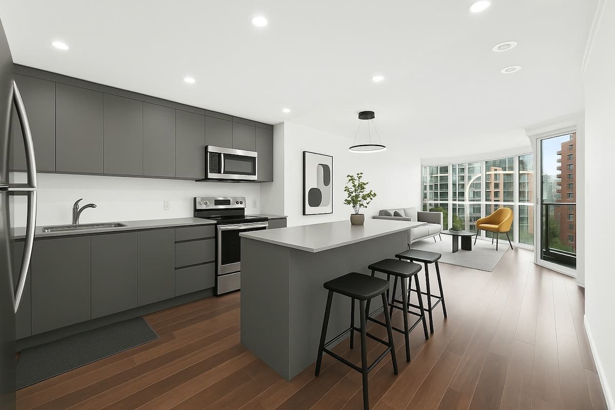 Modern 2 BR Condo Downtown with King Bed + Parking gallery image 4