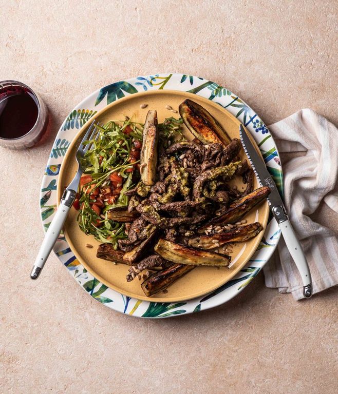 Photo of Chimichurri Rump Strips & Aubergine