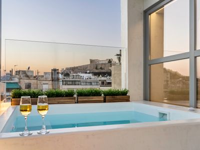 Acropolis view penthouse w/ heated plunge pool