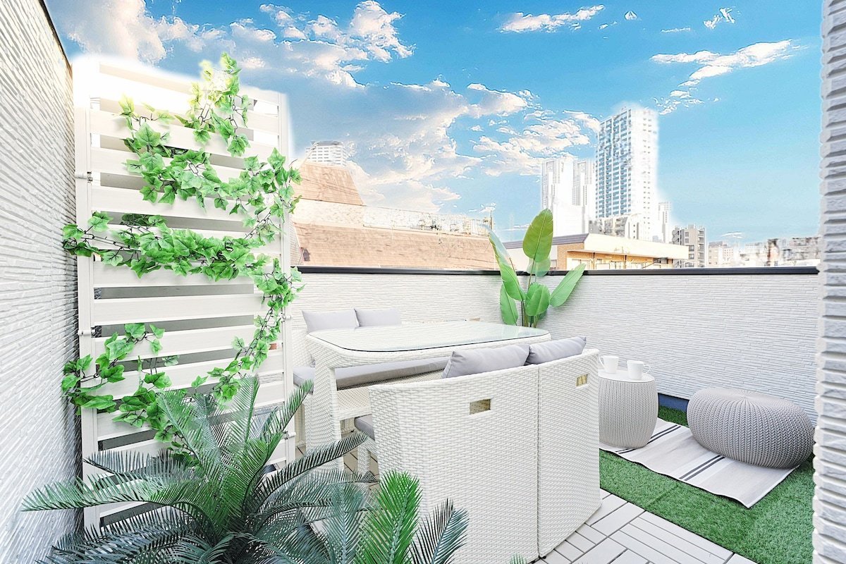 新宿電車4分/アクセス抜群！駅3分/新築戸建120㎡/快適バルコニー/WiFi/最大10名/洗濯乾燥 gallery image 2