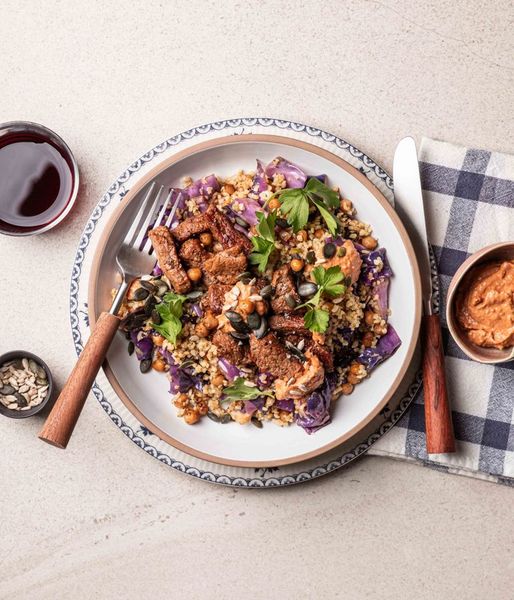 Photo of Red Pepper Pesto Hummus & Venison