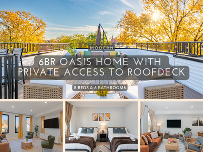 6BR NYC Escape|2 Flr|MASSIVE Rooftop|Sleeps 16+!