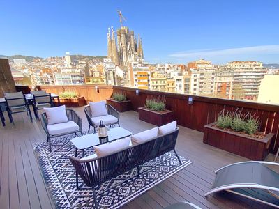 Rooftop Penthouse view of Sagrada Familia