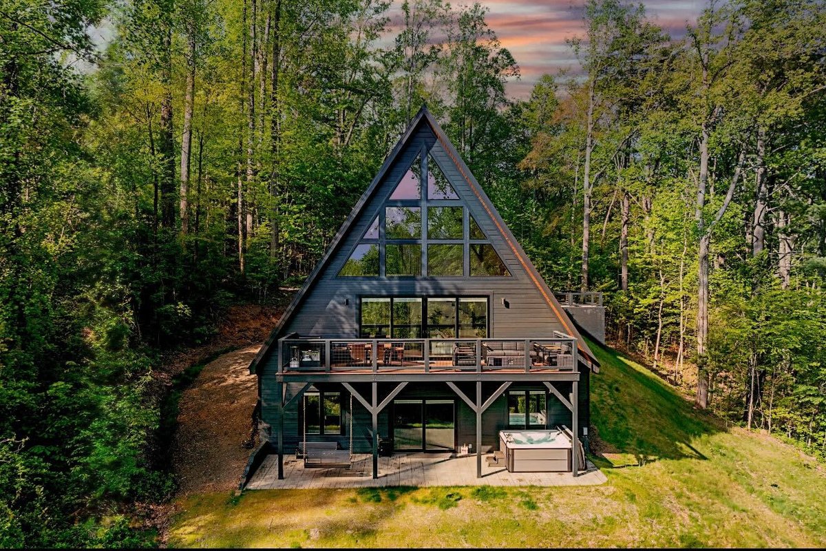 Modern A-Frame Cabin with Panoramic Views| Hot Tub