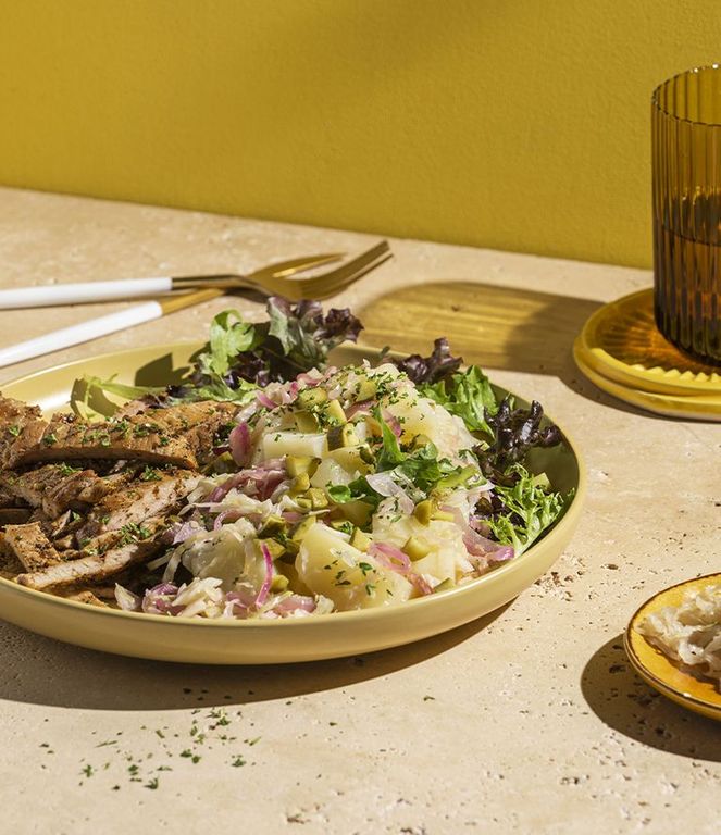 Photo of German-style Potato Salad & Pork Strips