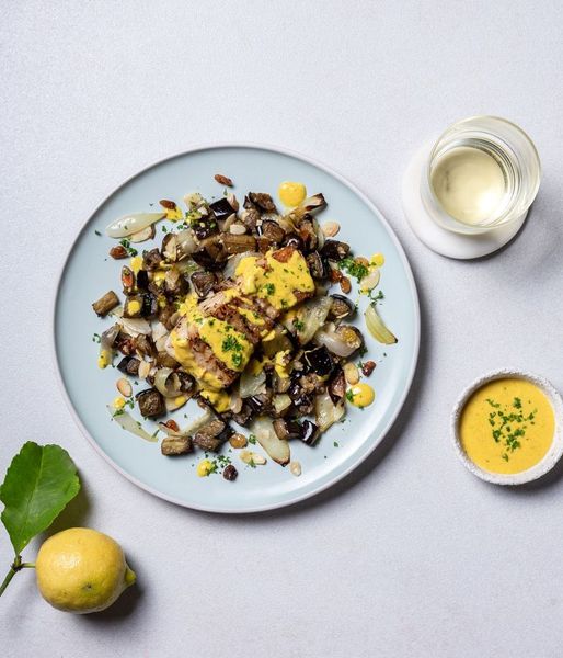 Photo of Hake, Aubs & Curried Yoghurt