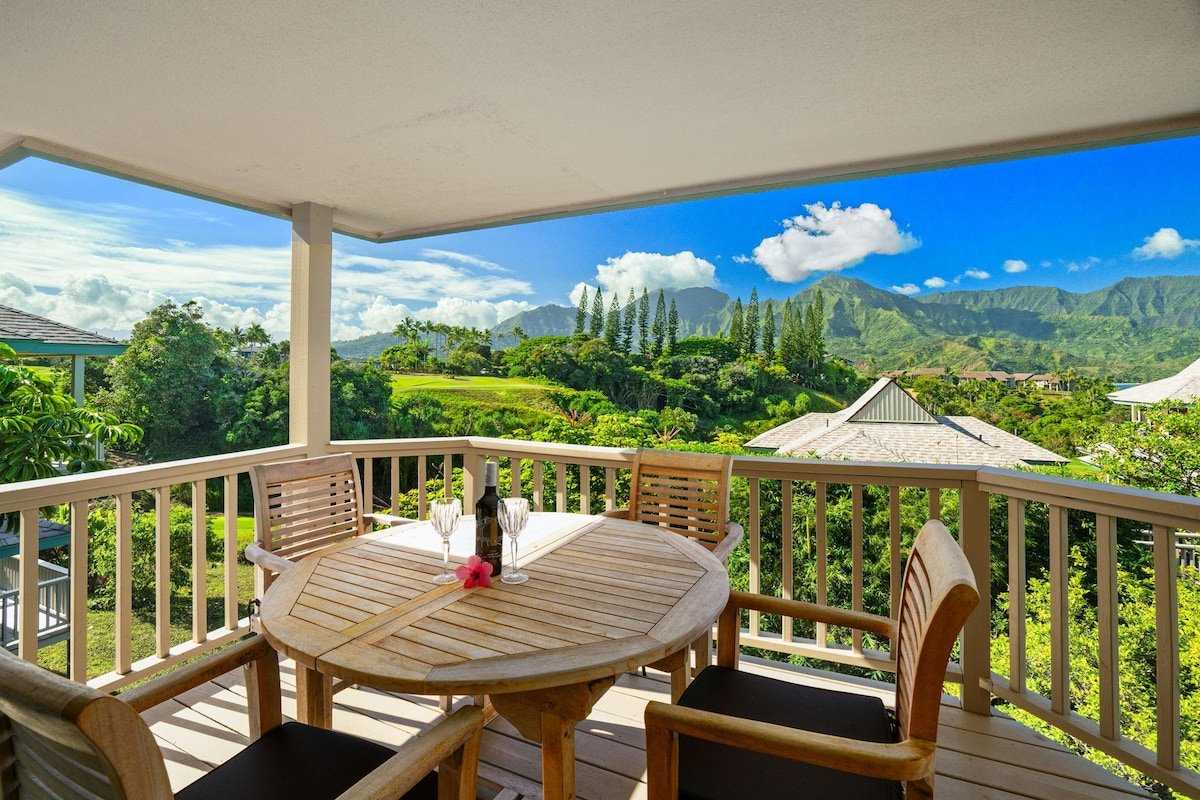 Hanalei Bay Villas 19, mountain & distant bay view gallery image 2