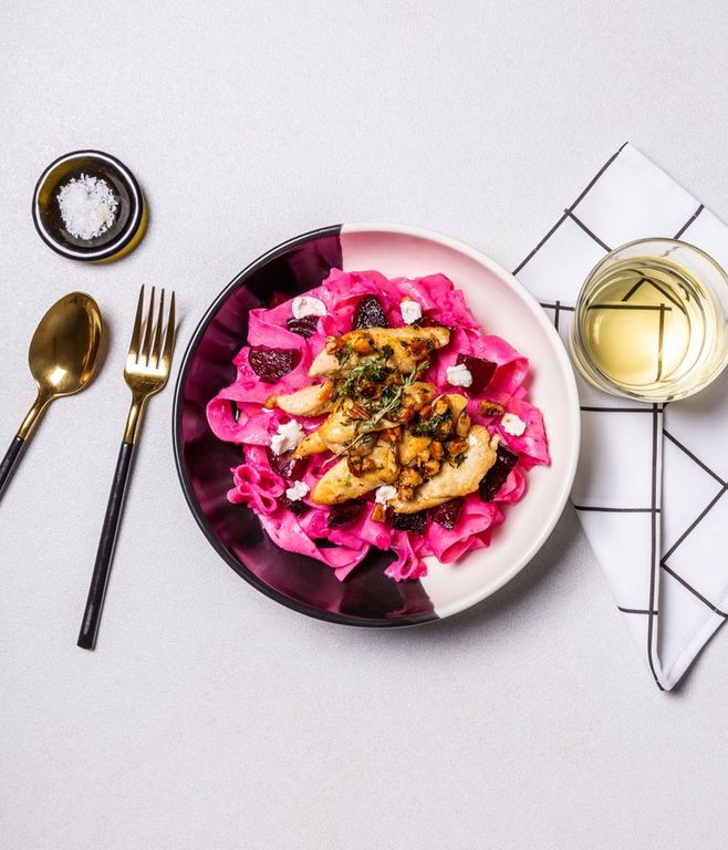 Photo of Bright Beetroot Chicken Pappardelle