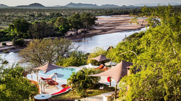 Aerial view of Sasaab - Sasaab is beautifully set overlooking the Ewaso Nyiro River