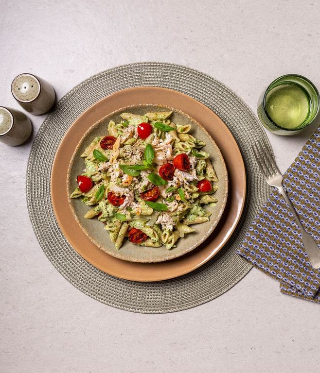 Photo of Shredded Chicken & Pesto Pasta