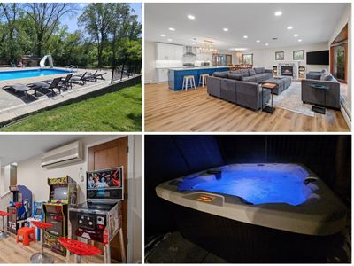 Large home w/ pool, hot tub & arcade