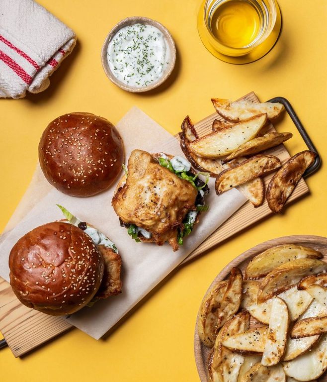 Photo of Battered Hake Burger & Chips