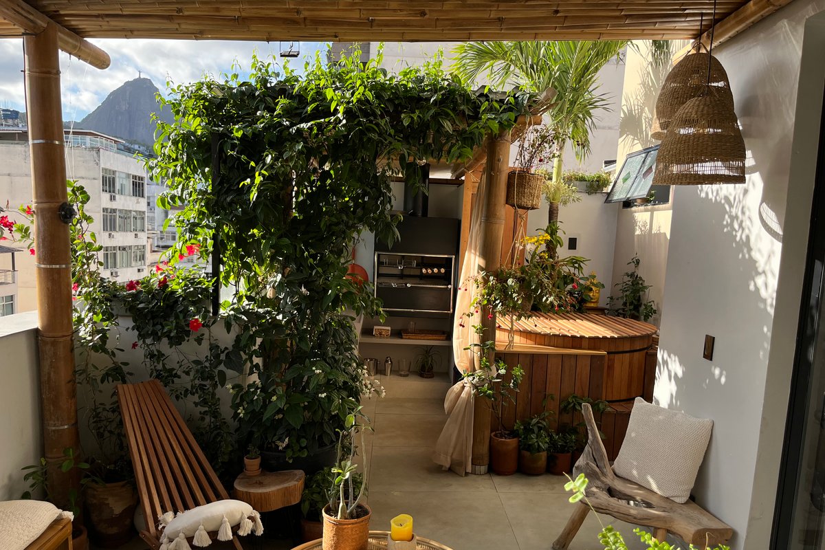 Apê Copa, Ofuro, banheira, terraço