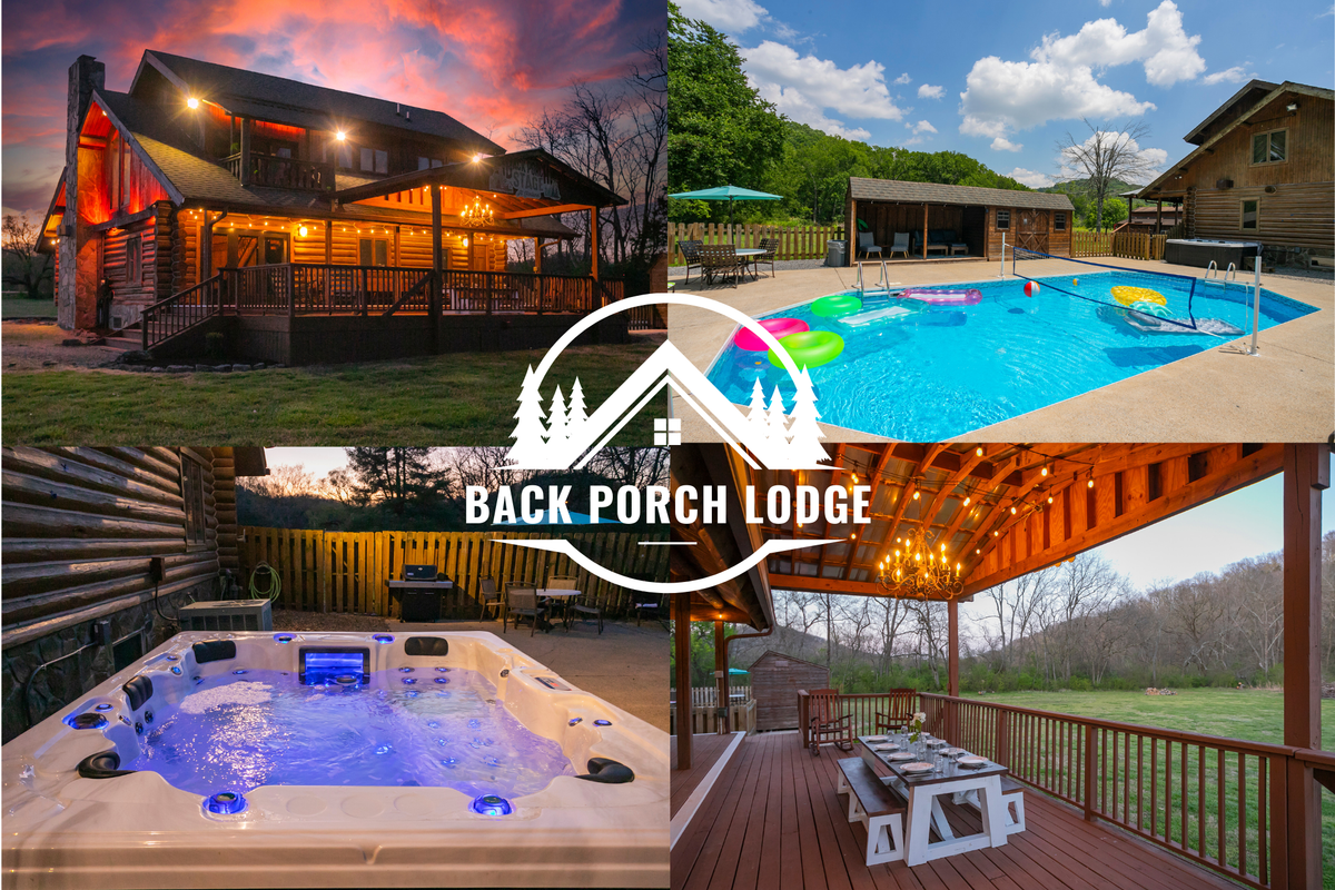 Back Porch Lodge on 5 Acres! Pool, Hot Tub, Creek!
