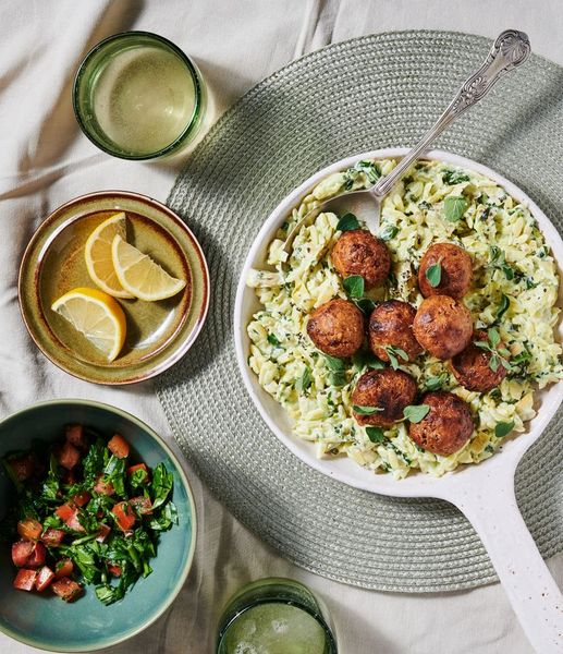 Photo of Spinach Artichoke Orzo & Lentil Orbs