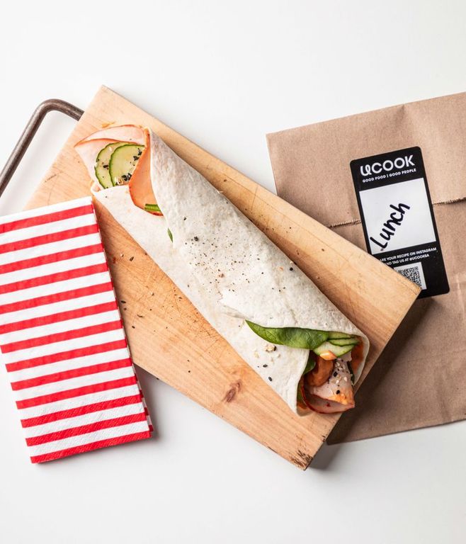 Photo of Red Pepper Pesto Turkey Hummus Wrap