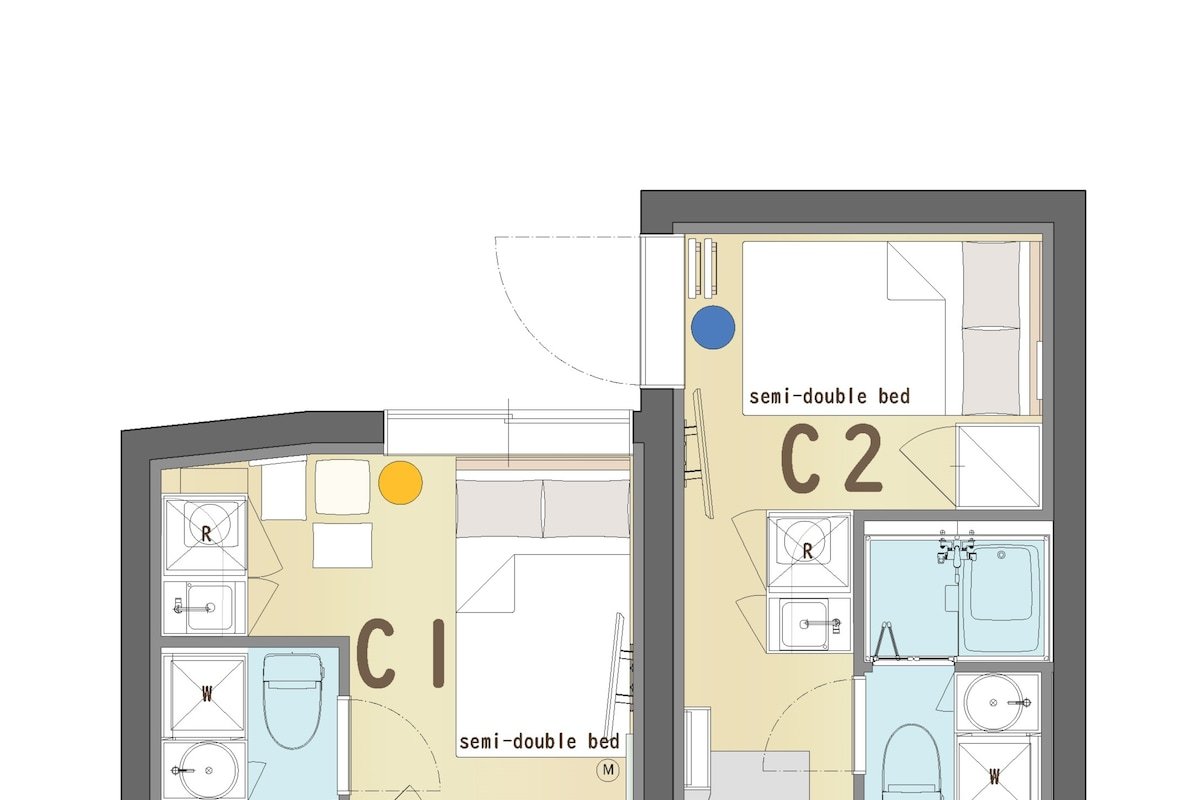 NEW/新築/2階/新宿/神楽坂/駅徒歩2分/2寝室/2バスルーム/2トイレ/最大4名/EV無し/C gallery image 3