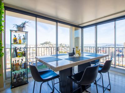 Panoramic skyline views w/parking in City Center