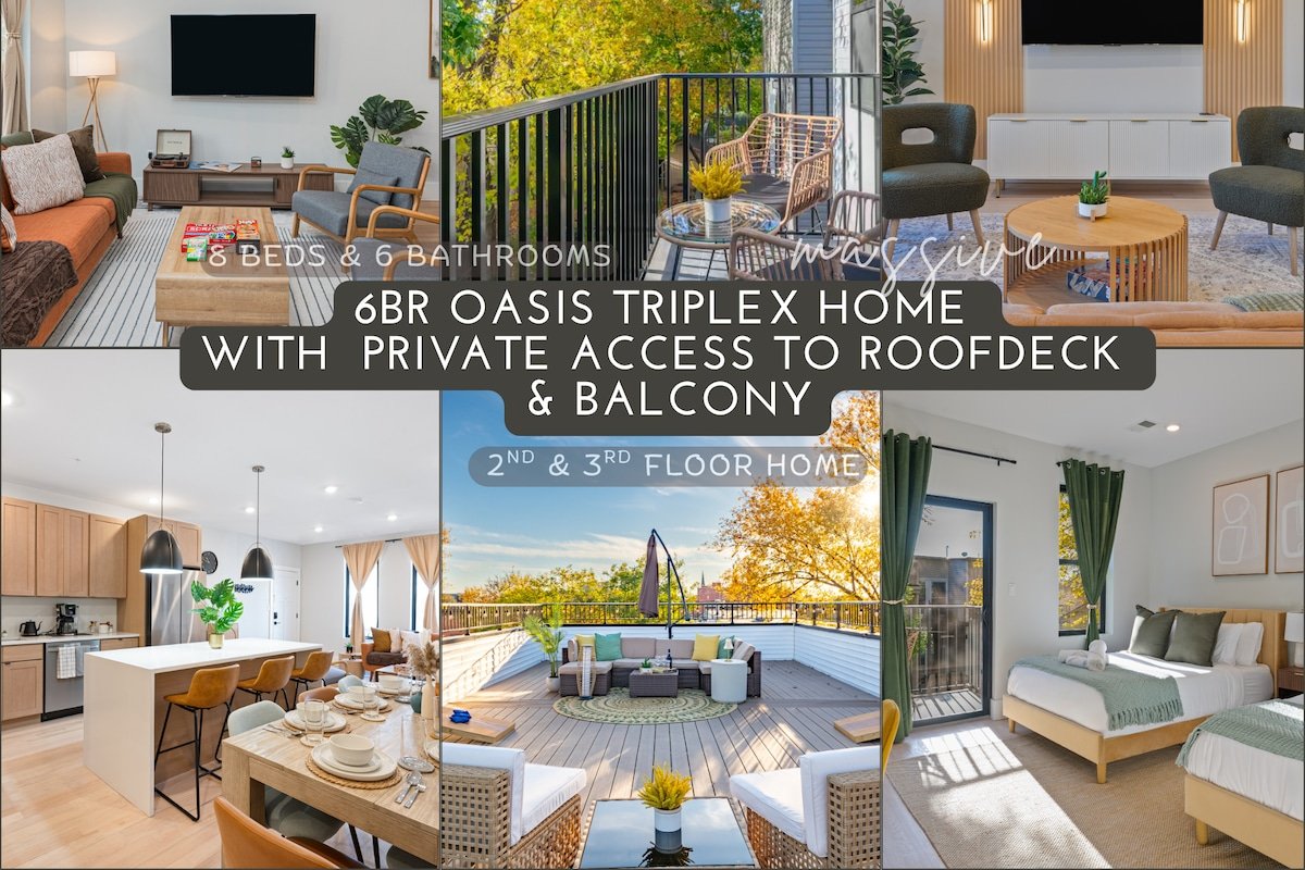 6BR NYC Escape|2 Flr|MASSIVE Rooftop|Sleeps 16+! gallery image 2