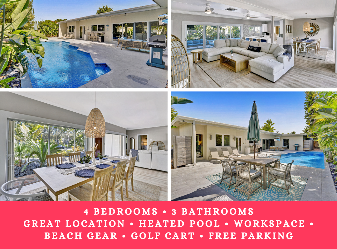 Harbor Inlet Beach Home! Walkable to Beach! Pool!