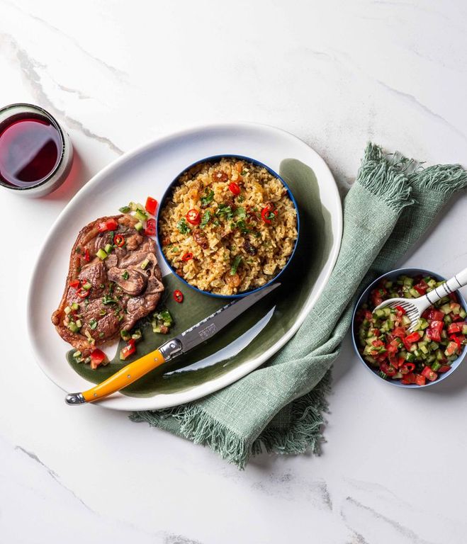 Photo of Lamb Leg Chops with Indian-style Rice