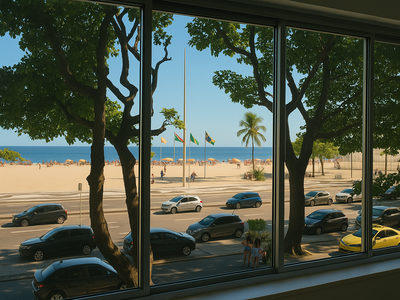 Amplo ap de frente pro Mar, no Leme