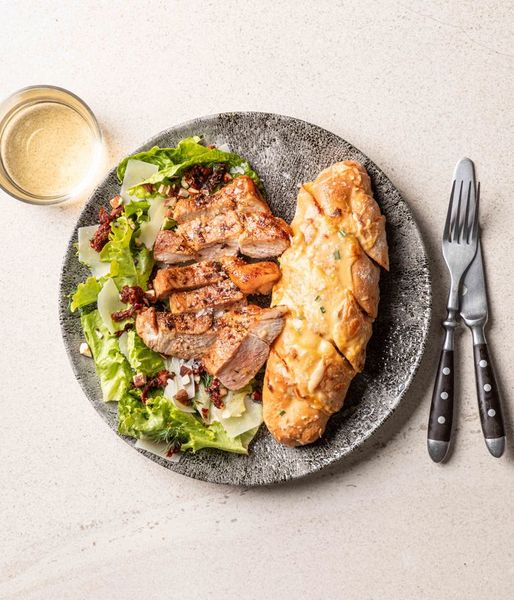 Photo of Pork Rump & Cheesy Garlic Bread