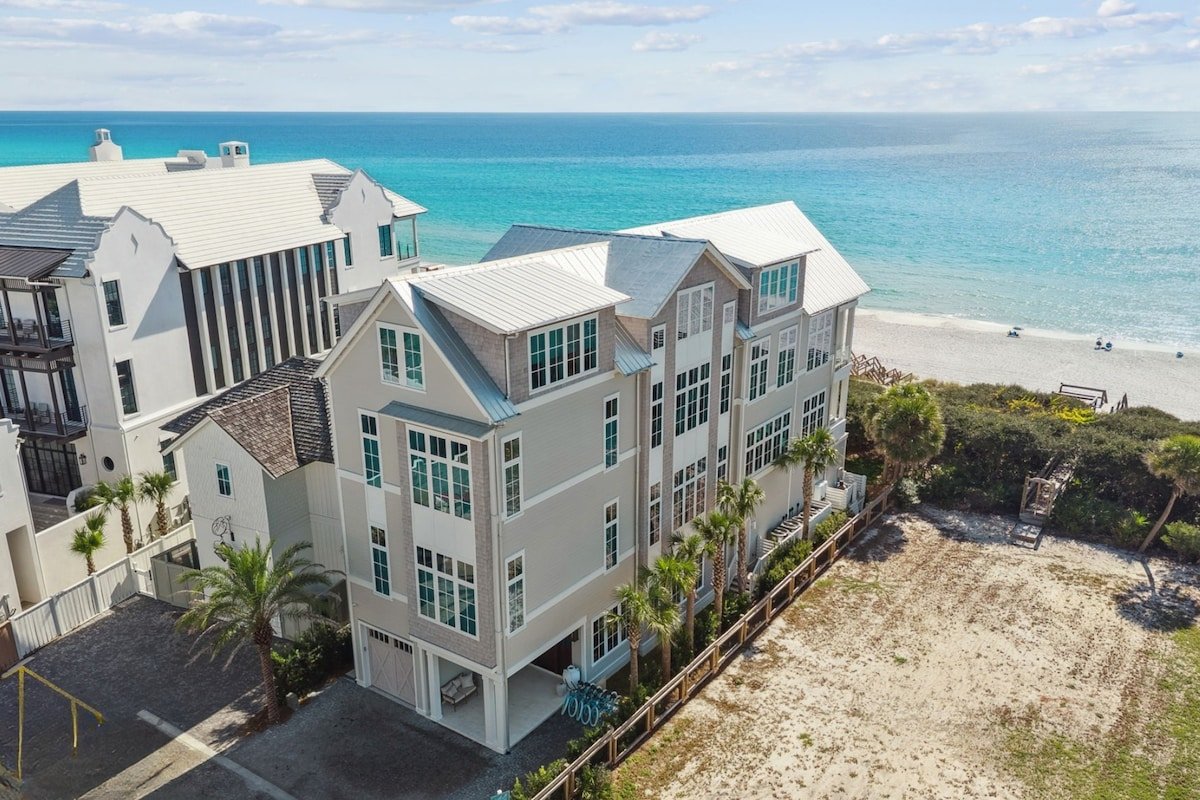 NEW 30A GULF-Front! Pool, Game Rm, LSV, Sleeps 24!