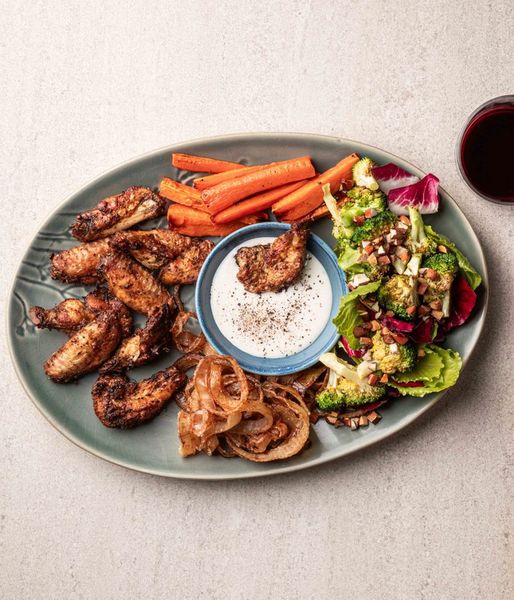 Photo of BBQ Chicken Wings & Blue Cheese Dressing