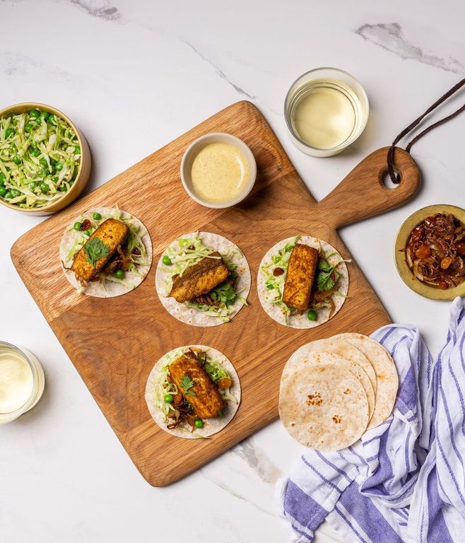 Photo of Curried Yellowtail Roti Wraps