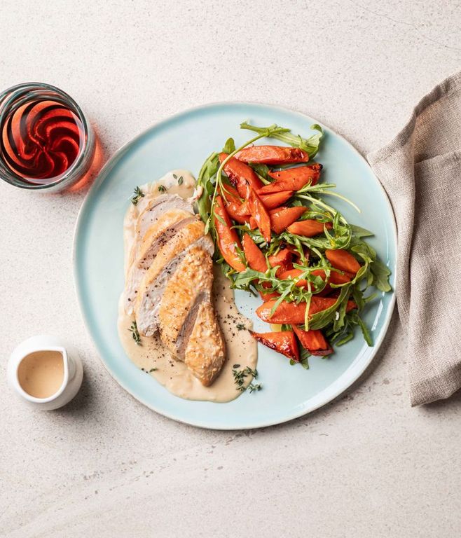 Photo of Creamy Garlic Chicken & Glazed Carrots