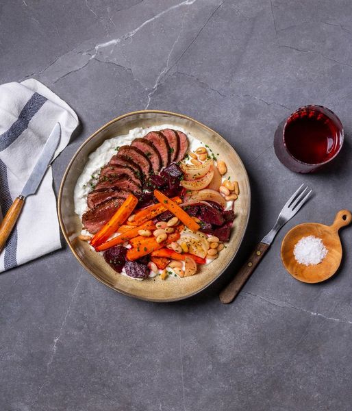 Photo of Whipped Feta, Roast Veg & Venison
