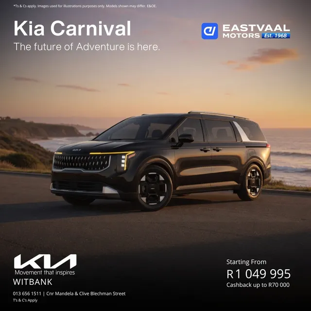 May Forward Movement Starts Here – Go Kia! Step into confidence, comfort, and excitement. Test drive your new Kia today at Eastvaal Motor City Witbank.