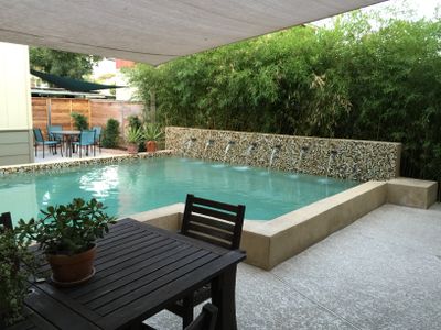 AustinPoolHouse Downtown for Group Walk to Bar/BBQ