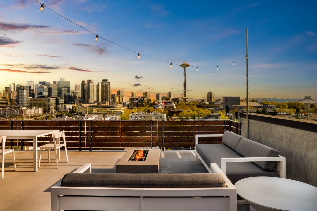 Modern house with skyline view