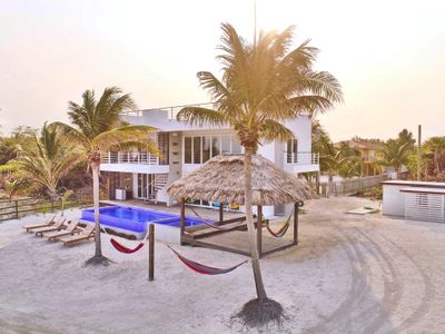 Modern Beachfront Home with Private Pool & Hot Tub