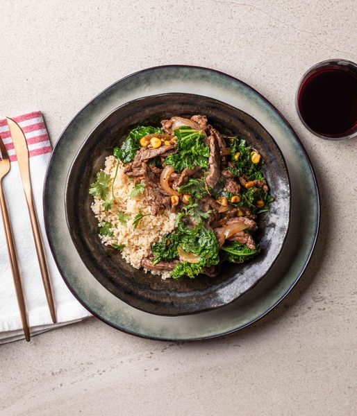 Photo of Cozy Spiced Beef Couscous Bowl