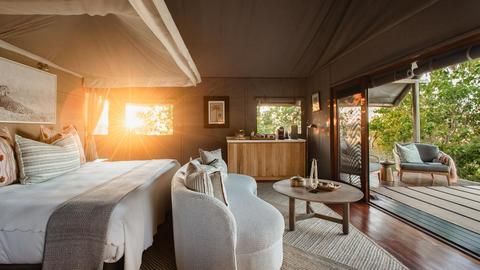 Wilderness Chitabe Lediba - Set on elevated decks, the five Meru-style tents set the tone for a quintessential African safari experience.
