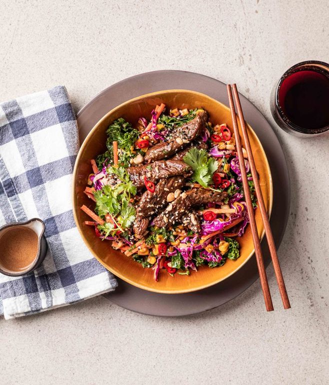 Photo of Ostrich Strips & Asian Slaw
