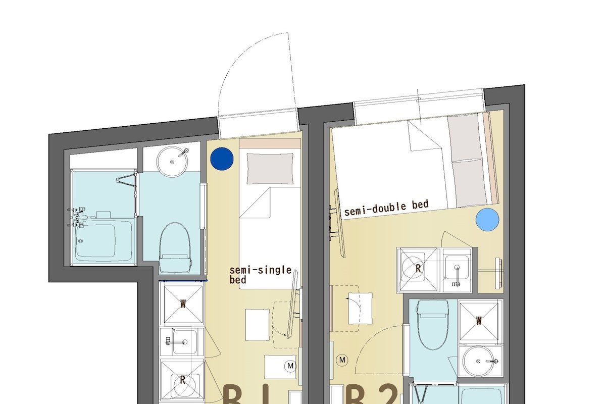 NEW/新築/2階/新宿/神楽坂/駅徒歩2分/2寝室/2バスルーム/2トイレ/最大3名/EV無し/B gallery image 3