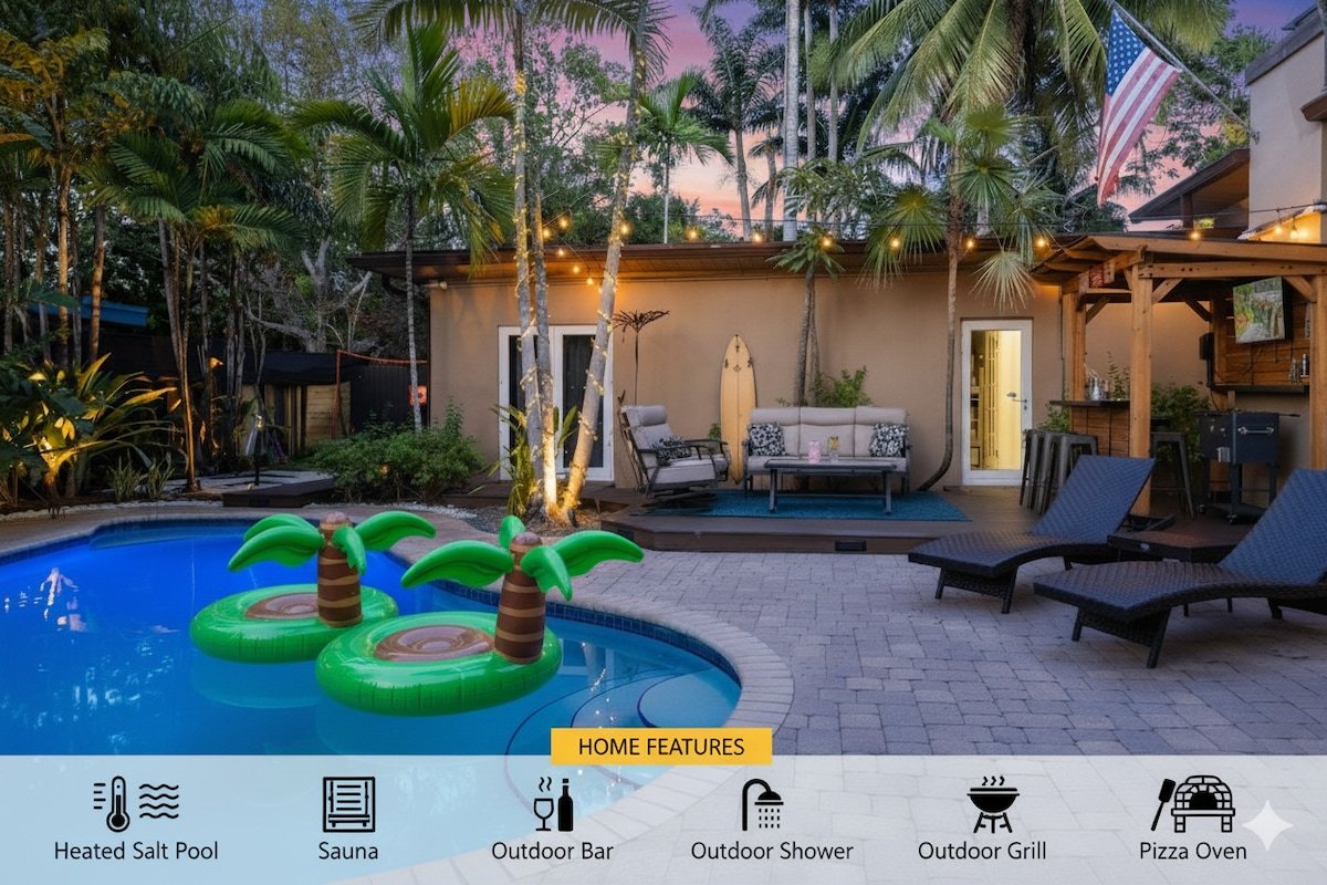 Outdoor Oasis with Heated Pool, Sauna, Bar & Golf gallery image 2