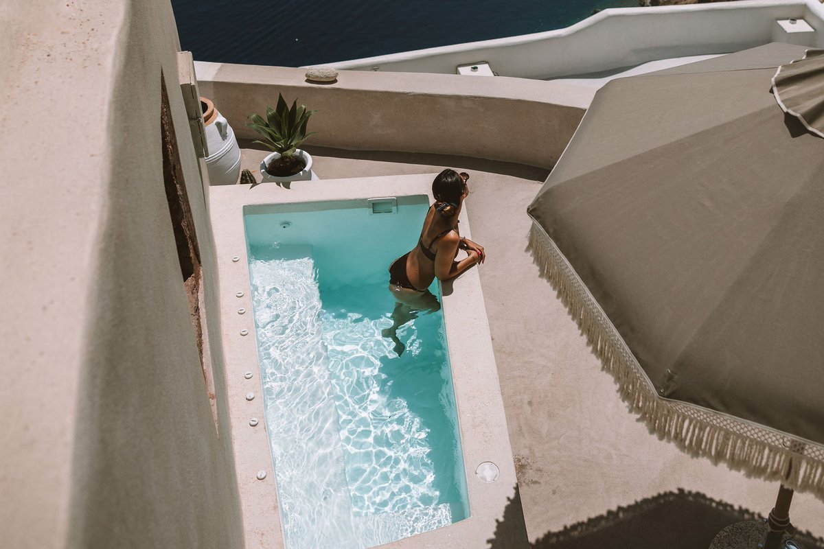 The Blue Domes Cave House by Spitia Santorini