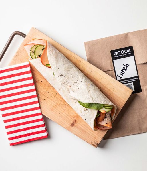 Photo of Red Pepper Pesto Turkey Hummus Wrap