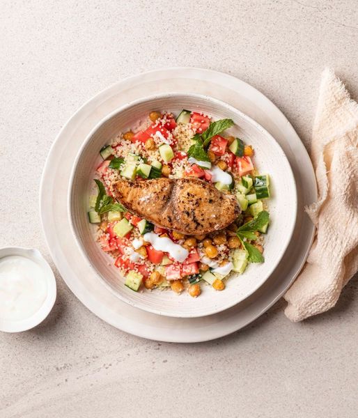 Photo of Swordfish & Greek Chickpea Salad