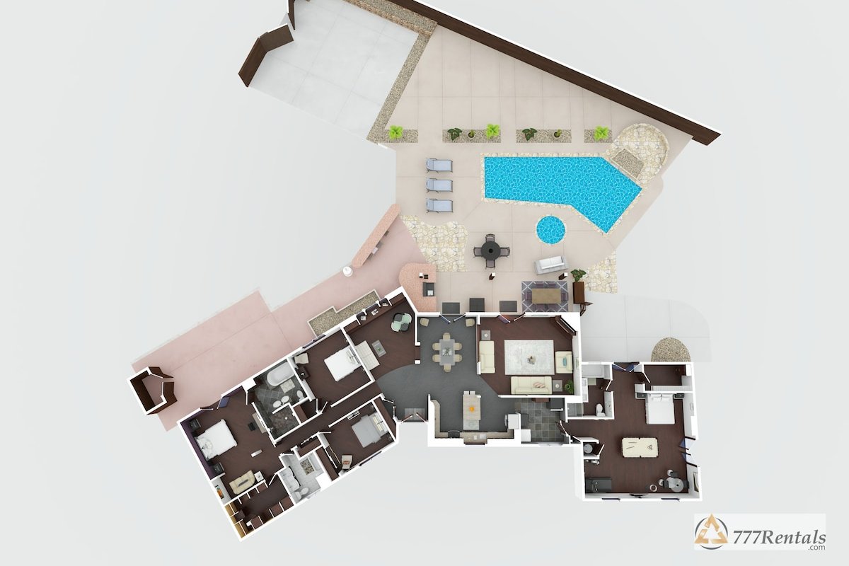 777Rentals – 4BR/3BA – Beautiful yard, Pool, Spa gallery image 4