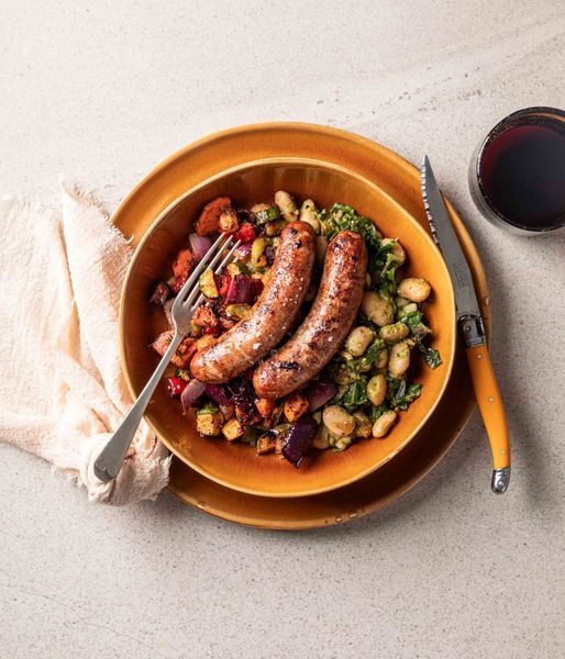 Photo of Pork Bangers & Basil Pesto Beans