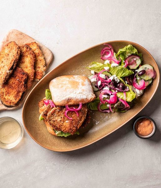 Photo of Crispy Aubergine Schnitzel Sandwich